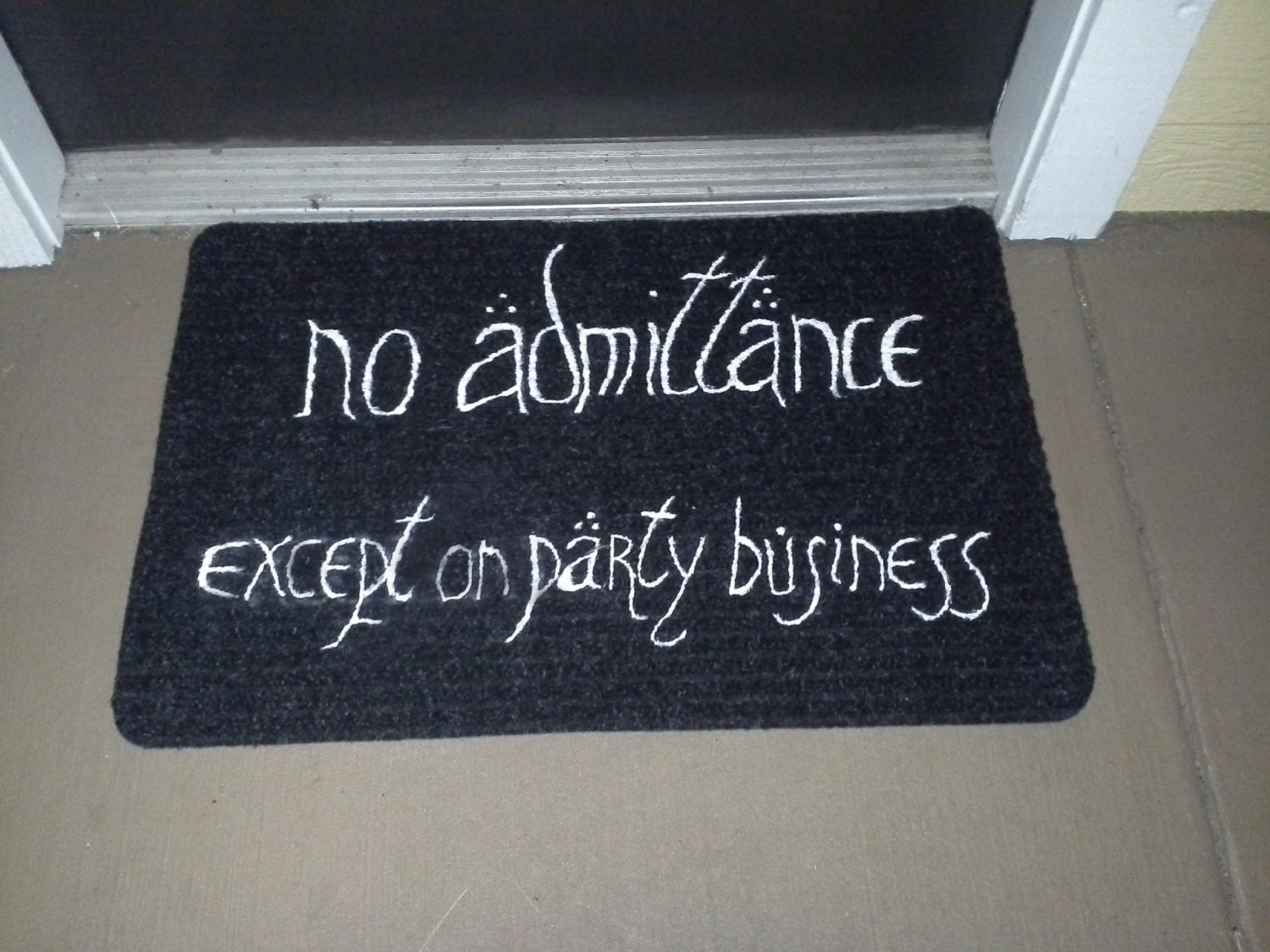 No Admittance Except on Party Business Welcome Mat | Etsy