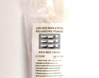 Miniaturas para casas de muñecas, ladrillos de esquina blancos de Andi Mini Bricks, paquete de 125 unidades AM203C