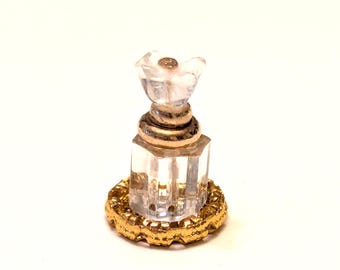 Frasco de perfume de cristal artesanal en miniatura para casa de muñecas