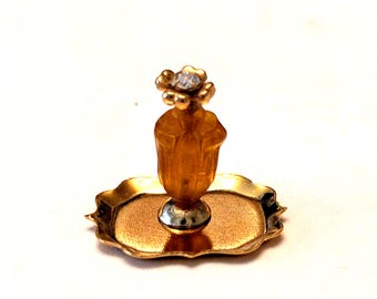 Frasco/decantador de perfume en miniatura para casa de muñecas - Topacio