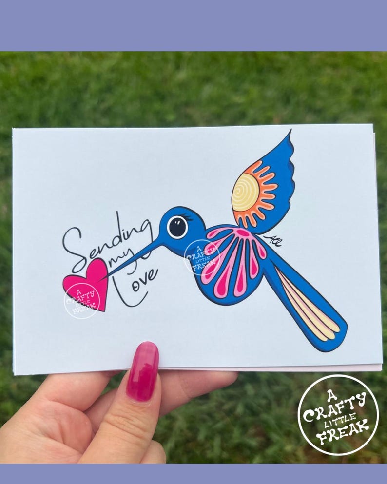 Hummingbird Alebrije Valentines Day Postcard - Etsy