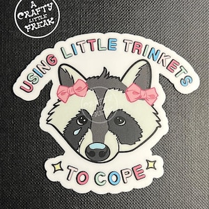 Large Raccoon Sticker, Cute Trinket Lover Laptop/Water Bottle Decal Cute Animal Gift