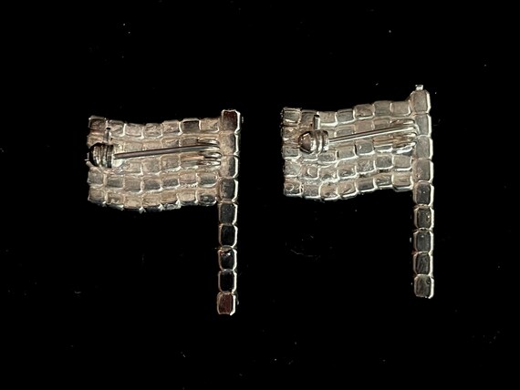 Vintage Set of Rhinestone US Flag Pins - image 3