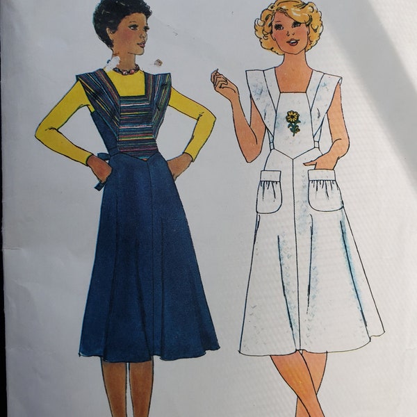 Vintage 1970's Simplicity Sewing Pattern, Vintage Simplicity Pattern 8027, 1977 misses dress or jumper