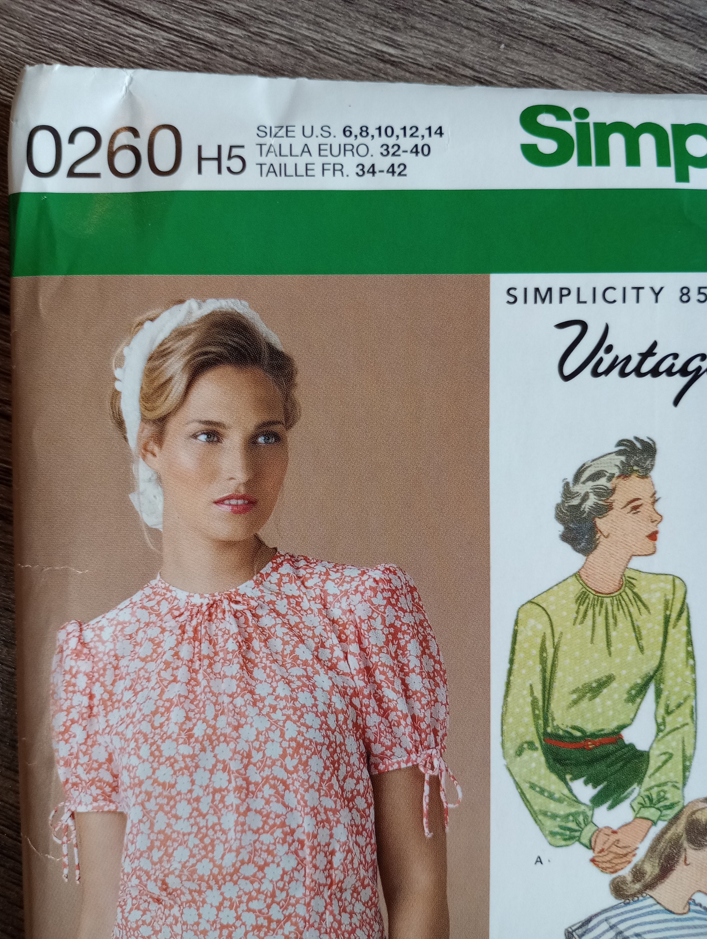 Patron De Couture Vintage Simplicity 3320 - Robe-jupe & Blouse Années 1940 - Taille B34