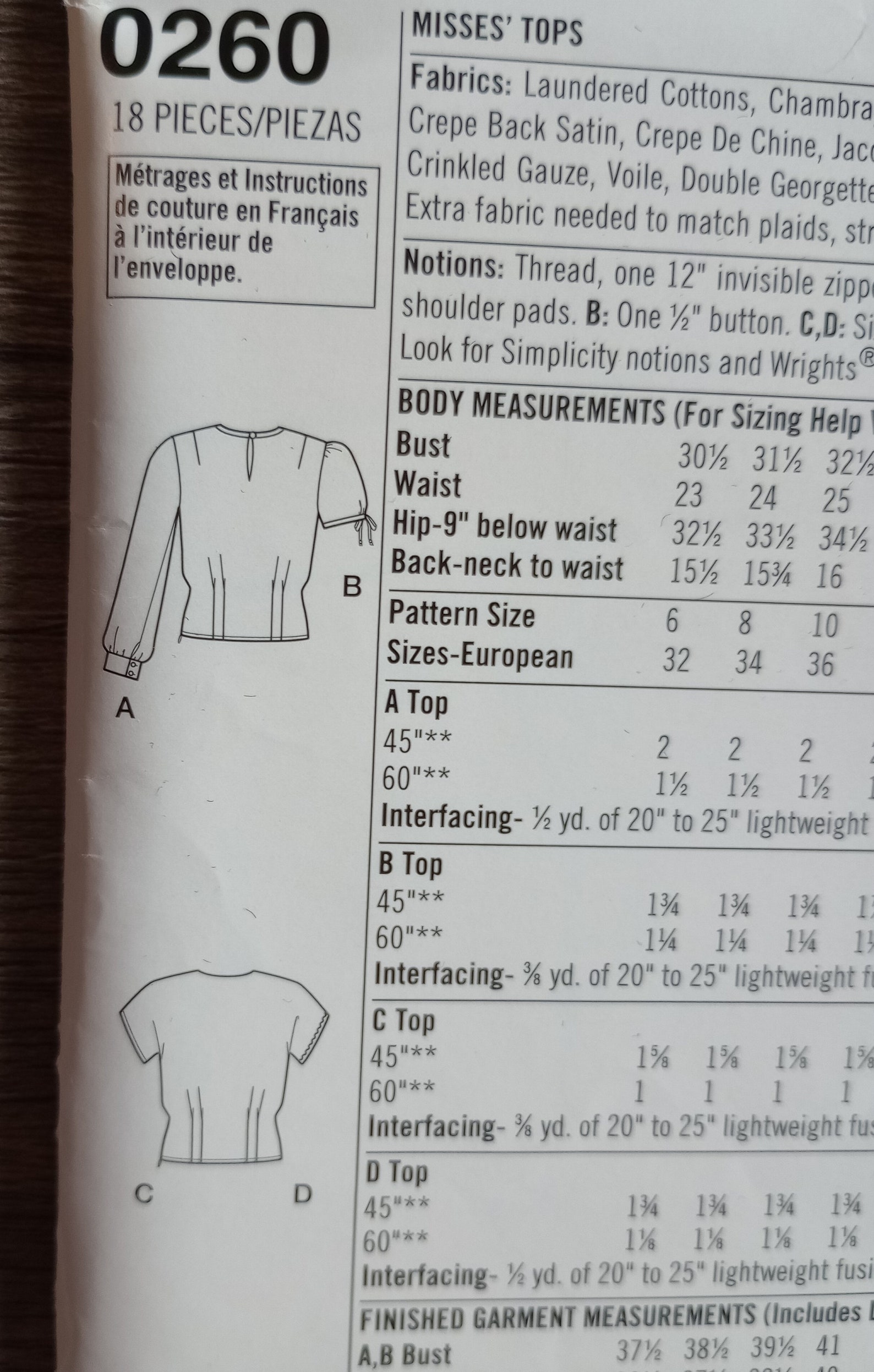 Vintage 1940s Replica Blouse Pattern. Simplicity 0260 - Etsy