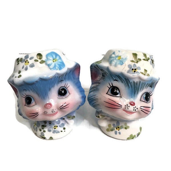 Vintage Lefton Miss Priss Kitty Cat Salt & Pepper Shaker Set Japan