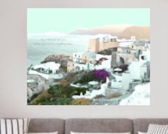 Santorini White Houses - Beautiful Wall Decor - Greek Mediterranean Fine Art Print Greece Photography