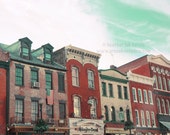 Georgetown - Wall Decor - Fine Art Photography Print - Washington, Red Building, European Architecture