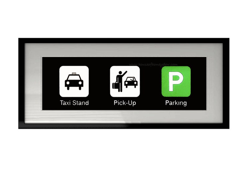 Taxi Buses Parking Access TTC Subway PIckup Waiting Sign Transportation Photography Toronto Transit Contemporary Black Green Blue White image 2