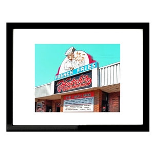 Hutch's On The Beach - impression de photographie d'Art signe frites - Hamilton Restaurant Bar décoration murale urbaine cuisine contemporaine