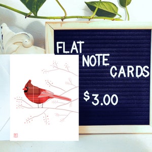 Cardinal Christmas Holiday Note Card - Impression d’art, Belle illustration rouge, Hiver, Contemporain, Impression d’oiseau, Paisible, Joie, Cadeau de Noël