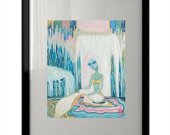 Art Print - Mermaid Girl - Giclee artwork interior decoration