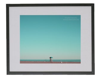 Beach Photography - Lifeguard House - Wall Decor - Canadian Fine Art Photography, Teal, Blue, Water, Nautical