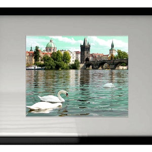 Prague River Print - Photography of Charles Bridge Vltava Moldau in Czech Republic