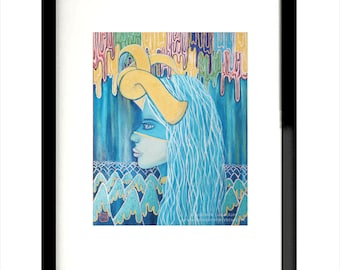 Art Print - Ram Girl (Portraits of the Magical No. 13) - Giclee artwork interior decoration