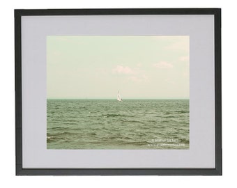 Beach Photography - Sailing Surfing - Wall Decor - Canadian Fine Art Photography, Teal, Blue, Water, Nautical