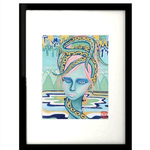 Art Print - Octopus Girl (Portraits of the Magical No. 9) - Giclee artwork interior decoration