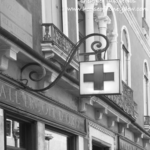 Venice Pharmacy Print Photography of a Green Farmacia Shop Sign in Venice, Italy image 4