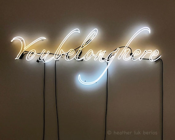 Photography Of Neon Sign You Belong Here Sign Wall Decor Etsy