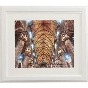 Milan Photography Duomo di Milano Cathedral Vault Ceiling Church Wall Decor Art Print Italian Historic Italy Religion Gothic Architecture
