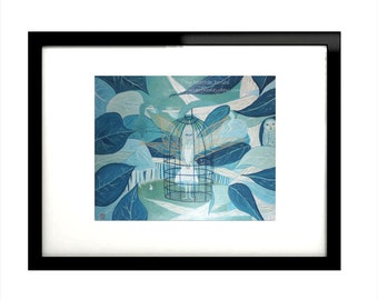 Art Print - Fairy Birdcage Magic (Transcendence A Magical Journey No. 9) - Giclee artwork interior decoration