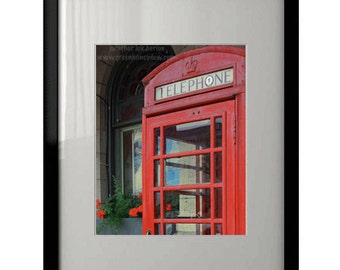 Phone Booth Print - Photography of Red Vintage British London Style Phone Booth