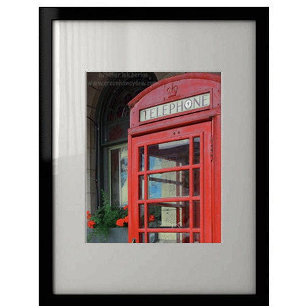 Phone Booth Print - Photography of Red Vintage British London Style Phone Booth