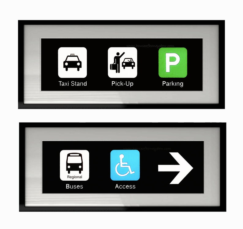 Taxi Buses Parking Access TTC Subway PIckup Waiting Sign Transportation Photography Toronto Transit Contemporary Black Green Blue White image 1