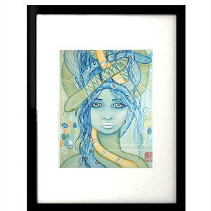 Art Print - Snake Charmer Girl (Portraits of the Magical No. 4) - Giclee artwork interior decoration