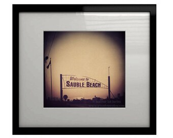 Beach Photography - Square Wall Decor - Fine Art Photography Print, Neutral, Rustic, Sauble Beach, Vintage