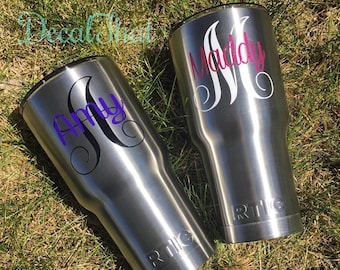Name Decal for Tumbler, Sticker for Hydroflask, Yeti Name Decal, Stainless Steel Name Decal, Sticker Name for Cup, Tumbler Decal.