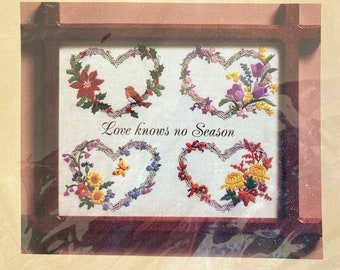 Four Seasons Creative Circle stamped embroidery kit #0554, sealed package, 8 x 10 inch floral picture designed by Eugenia Parfionow