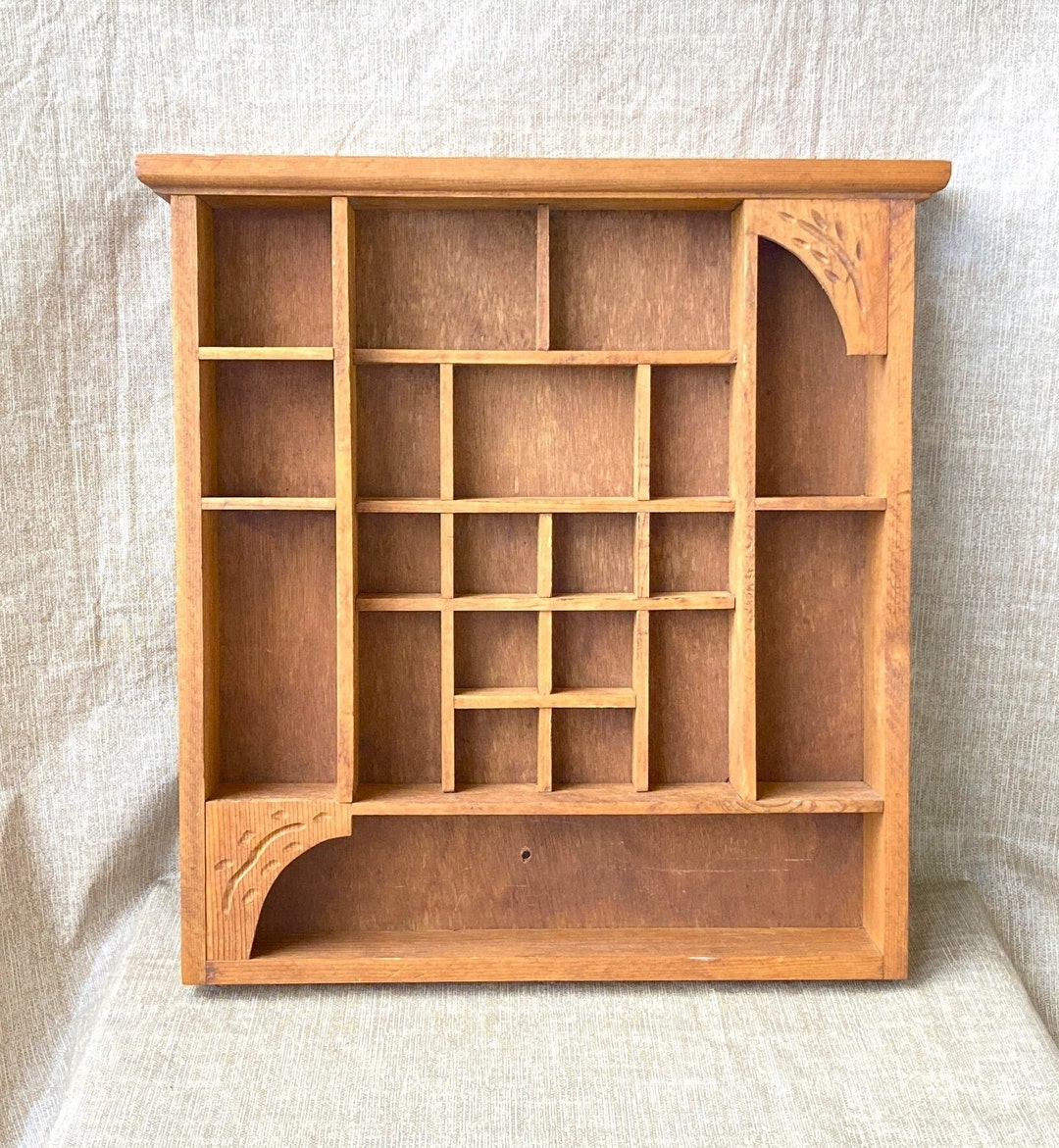 Hanging Wood Display Case to Showcase Collectibles Square Etsy