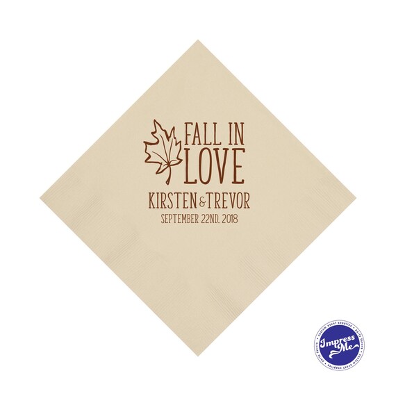 Rustic Wedding Fall Wedding Cocktail Napkins Wedding Napkins
