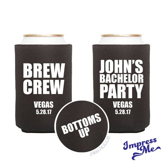 Brew Crew Personalized Can Coolers Bachelor Party Favors