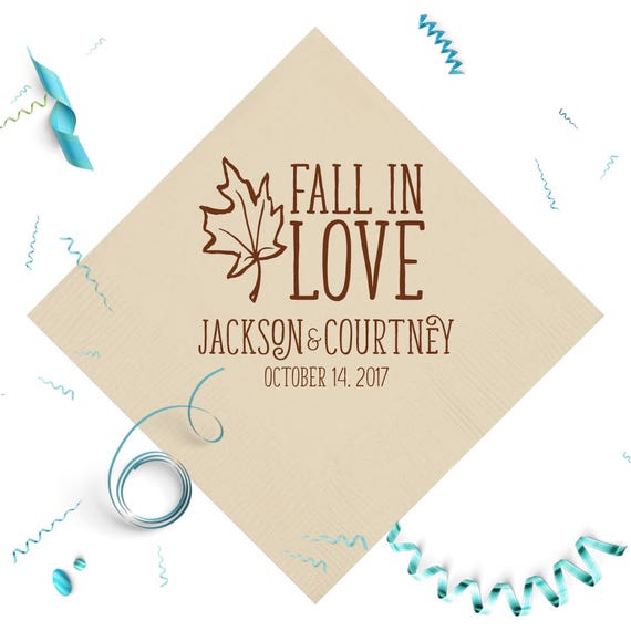 Rustic Wedding Fall Wedding Fall In Love Cocktail Napkins