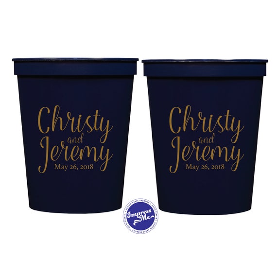 Monogrammed Wedding Reception Table Decor Stadium Cup Custom Etsy