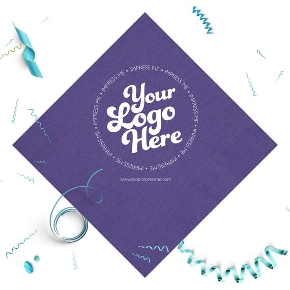 Personalized Cocktail Napkins Your Logo Customized Artwork Etsy