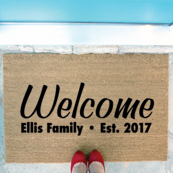 Front Door Mat Personalized Welcome Mat Personalized Wedding