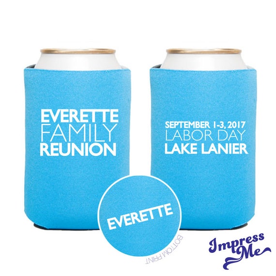 Family Reunion Custom Can Coolers Family Reunion Decor Family