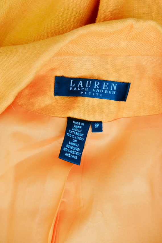 80s Vintage Ralph Lauren Bright Sunshine Orange L… - image 9