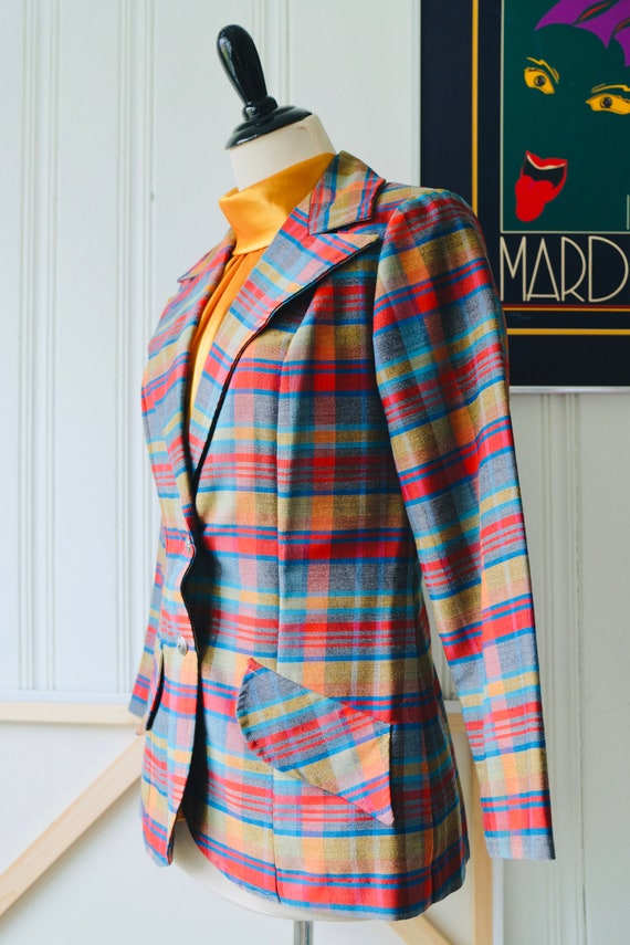 Belted Checkered Collared Jacket