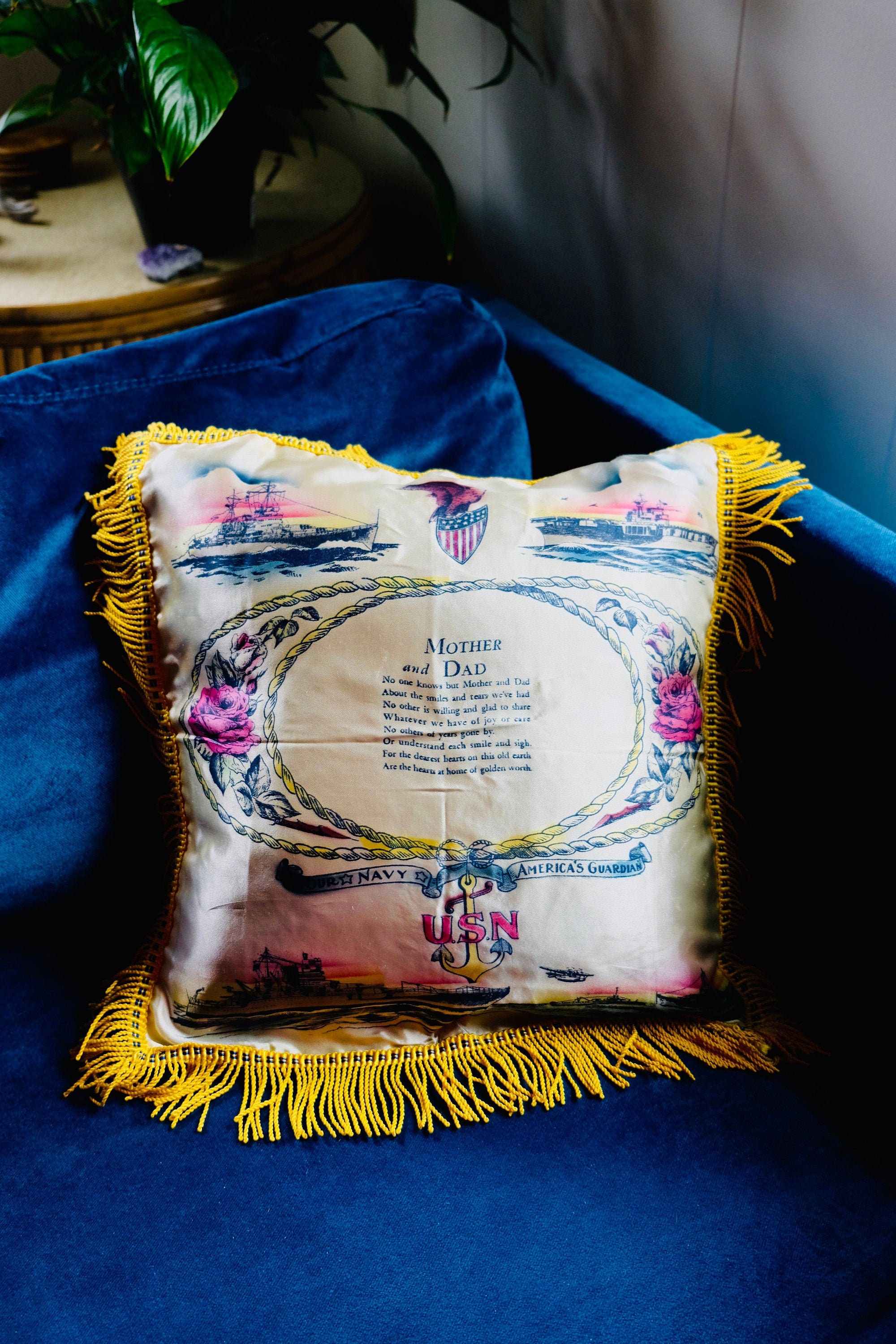 40’s〜50’s Souvenir pillow case VINTAGE SOUVENIR PILLOW CASE 50s To my mother ビンテージ