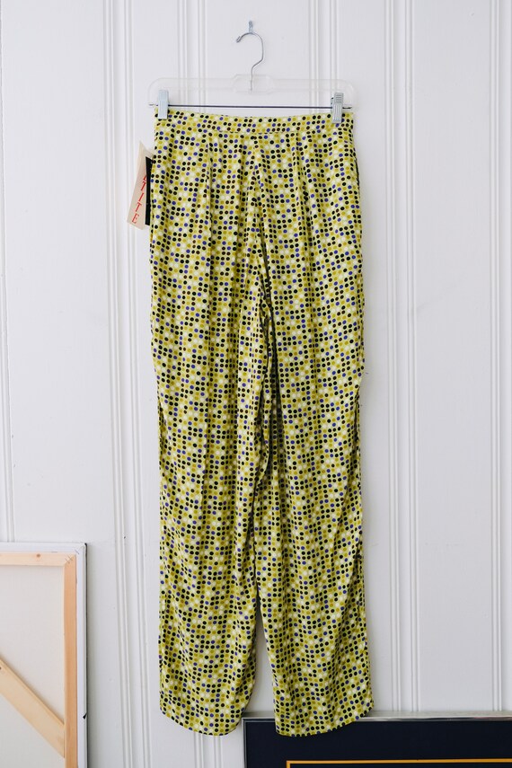 80s Deadstock Walter Lime Green Polka Dot Pant Si… - image 6