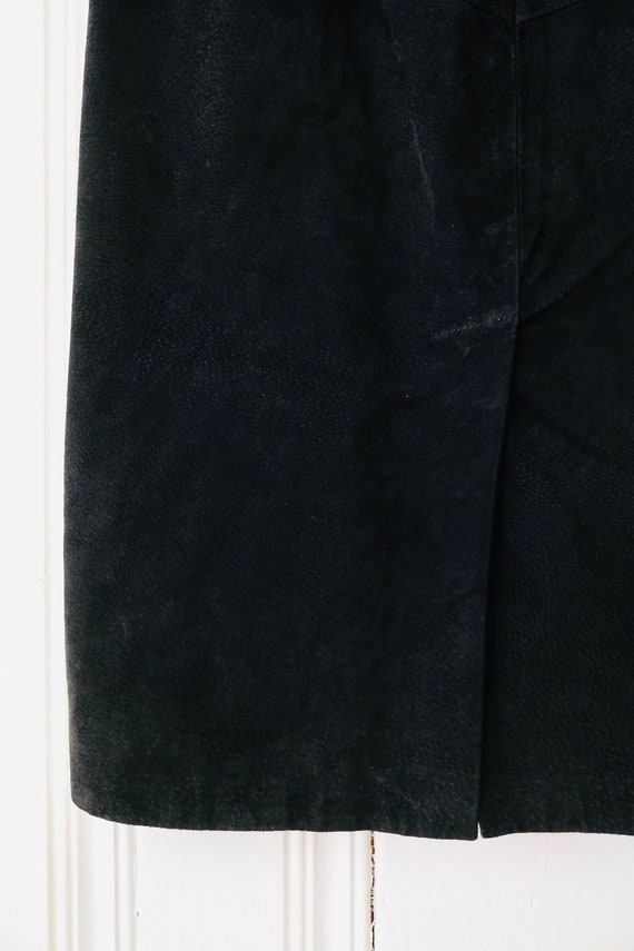 80s Diversity Black Suede High Waisted 3/4 Pencil… - image 7