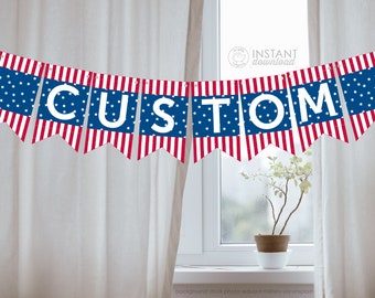 Citizenship Party Vintage Valentine Fabric Heart Flag Garland Independence Day Patriotic Banner 4th of July Bunting Photo Prop