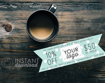 etsy coupon template etsy photoshop coupon template