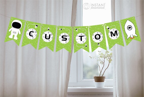 DIY Printable Banner Outer Space Custom Birthday Baby Shower - Etsy