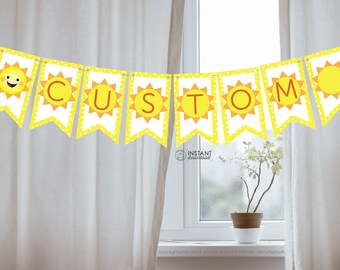 Printable DIY Banner Sunshine Birthday Party Yard Sign Birthday Banner Sun Birthday Decoration Girl Sunshine Neutral Baby Shower DOWNLOAD